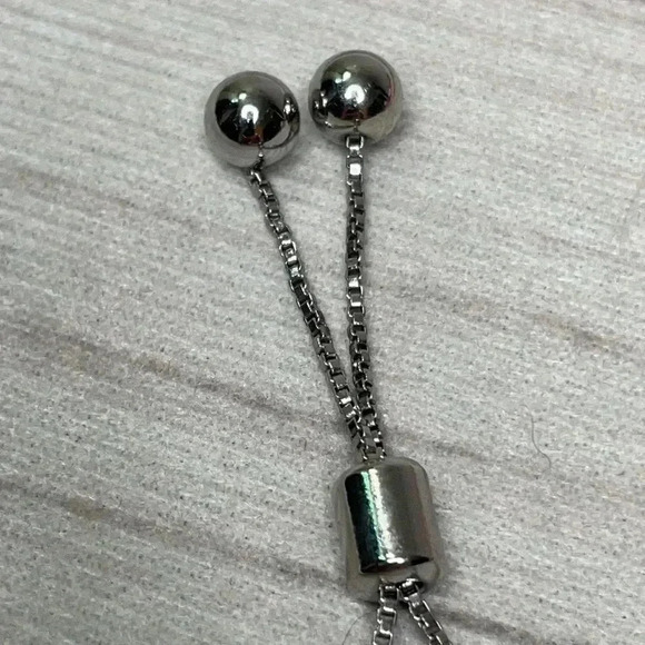 Premier Designs CZ Silver Tennis Bracelet Bezel Set Adjustable 6-10” EUC - Picture 4 of 7